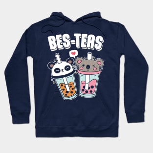 Bes-Teas Cute Bubble Tea Kawaii Panda And Koala Hoodie